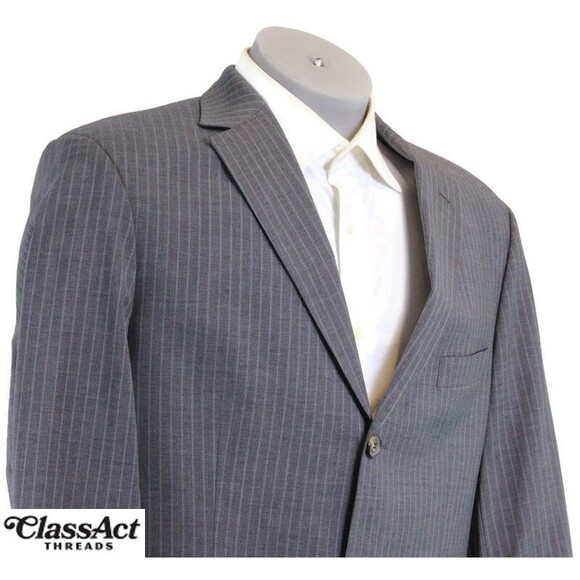 HUGO BOSS mens Solid Charcoal Gray Wool Sport Coat Suit Jacket Blazer 42L - Picture 2 of 7